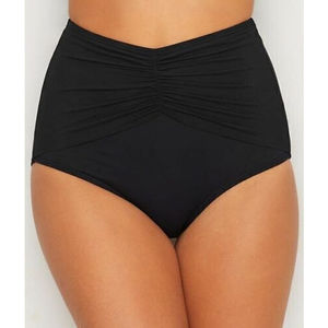 NWT Coco Reef Classic Solid Diva High-Waist Bikini Swim Bottom L Black